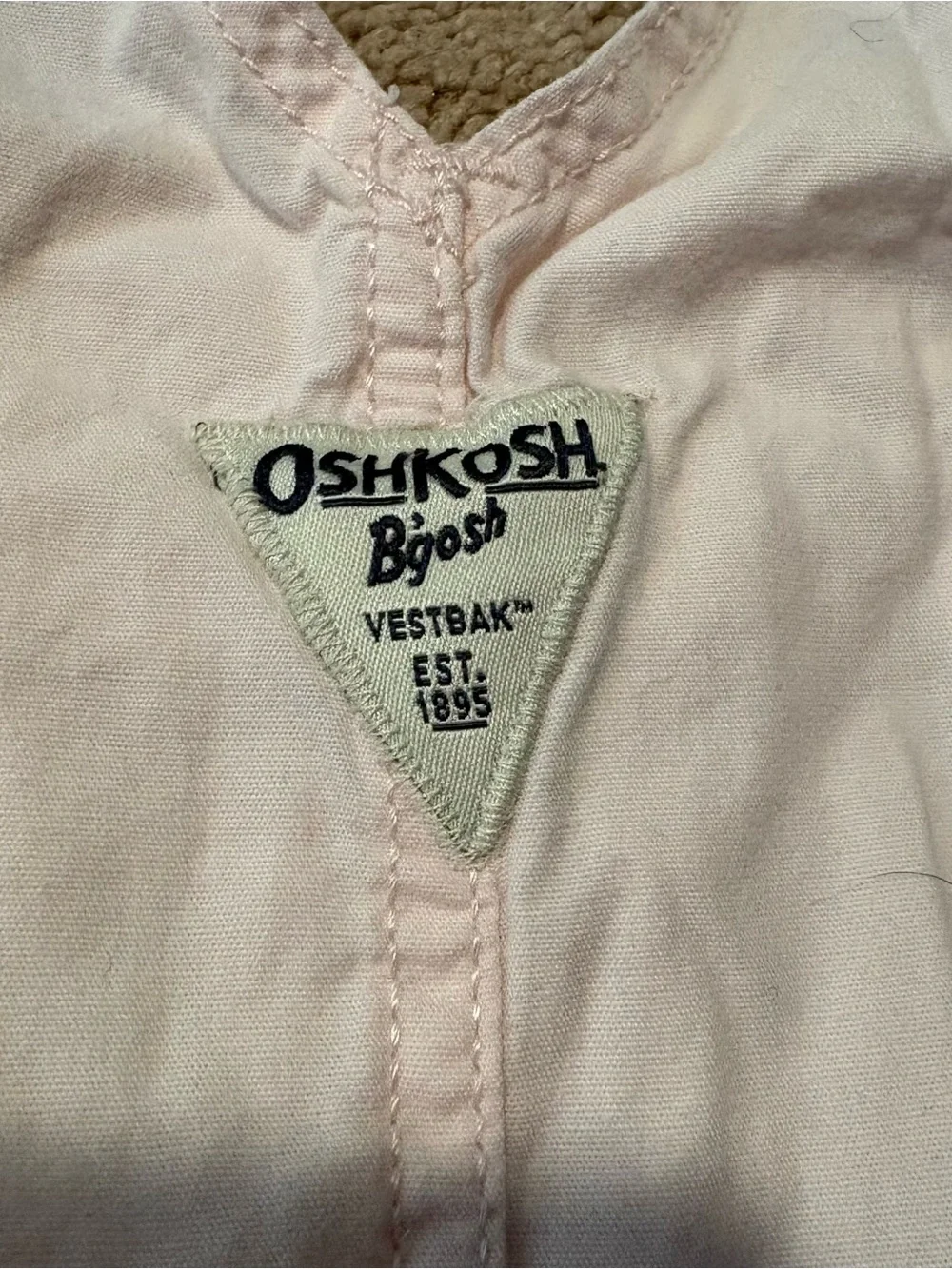 OshKosh B'gosh Light Pink Heart Button Short Overalls Size 2T